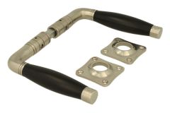 Door handles (1926) satin nickel ebony pair