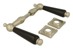 Door handles satin nickel ebony pair (1915)