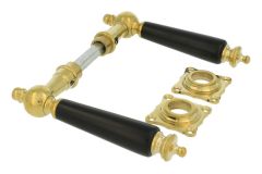 Door handles (1905) polished brass ebony pair