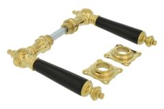 Door handles polished brass ebony pair (1892)