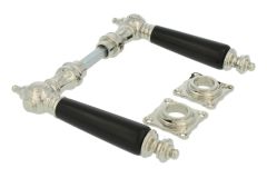 Door handles nickel ebony pair (1892)
