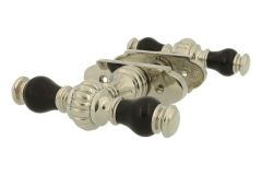 Door handles T model nickel ebony pair