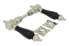 Door handles nickel ebony pair