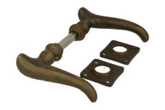 Door handles antique brass pair (1909)