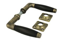 Door handles "Ton model 400 serie" antique brass ebony