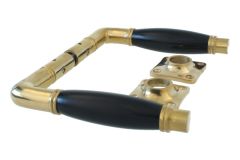 Door handles polished brass ebony pair (1926)