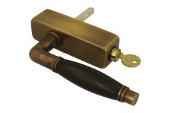 Handle Tilt & Turn with lock (1926) antique brass ebony