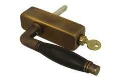 Handle Tilt & Turn with lock (1928) antique brass ebony