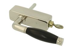 Handle Tilt & Turn with lock (1926-1928) nickel ebony