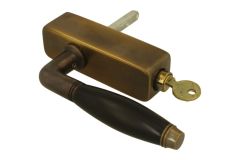 Handle Tilt & Turn with lock (1929) antique brass ebony