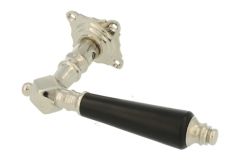 Single door handle with rosette nickel ebony (1900)
