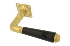 Single door handle with rosette polished brass ebony (1908)