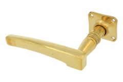 Single door handle left with rosette polished brass (1895)