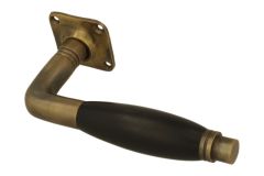 Single door handle with rosette antique brass ebony (1928)