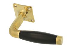 Single door handle with rosette (1932) polished brass ebony