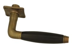 Single door handle antique brass ebony (1929)