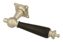 Single door handle (1905) right satin nickel ebony