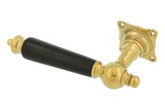 Single door handle (1905) left polished brass ebony