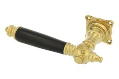 Single door handle left polished brass ebony (1892)