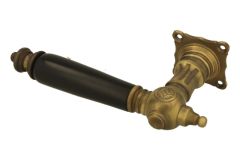 Single door handle left antique brass ebony (1892)