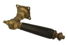Single door handle right antique brass ebony (1892)