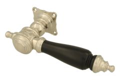 Single door handle satin nickel ebony