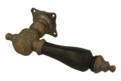 Single door handle antique brass ebony