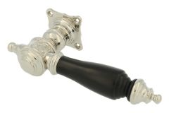 Single door handle nickel ebony