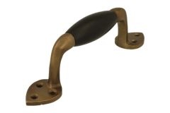 Pull handle 145mm antique brass ebony