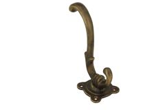 Coat hook antique brass, depth 110mm, rosette 48x48mm
