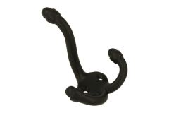Triple coat hook antique model black cast iron