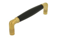 Kitchen handle 1920's polished brass 128mm Center-To-Center