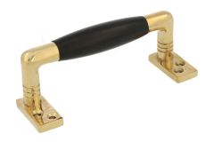 Pull handle 105mm polished brass ebony