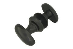 Pair of wooden knobs beech black with rosettes