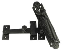 Gate lock cast iron black powder coated with handle