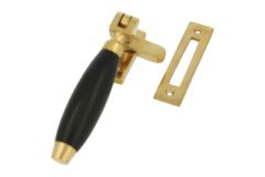 Window fastener reversible polished brass bakelite (1932)