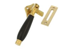 Window fastener reversible polished brass ebony (1926)