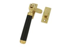 Window fastener reversible (1918) polished brass ebony
