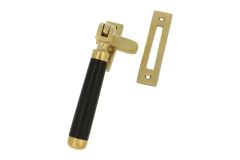 Window fastener reversible polished brass ebony (1918)