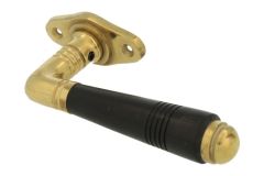 Window handle with rosette polished brass ebony (1908)