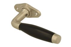 Window handle with rosette satin nickel ebony (1932)