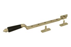 Window stay satin nickel ebony (1890)