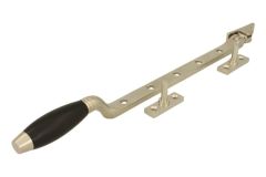 Window stay satin nickel ebony 315mm (1932)