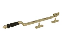 Window stay satin nickel horn (1890)