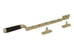 Window stay satin nickel ebony (1918)