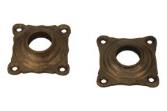 Pair elegant escutcheons antique brass