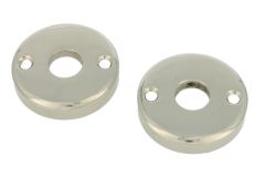 Pair round escutcheons nickel (through fixing)