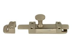 Tower bolt for inward opening windows satin nickel