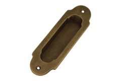 Recessed sliding door flush pull antique brass (1900)