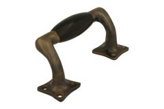 Window sash lift handle 115mm antique brass, ebony